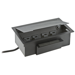 Delivery Systems, Work Surface Boxes, Recessed, 4) Power, 1) 2-Unit iStation, Black