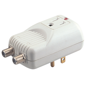 Surge Protective Devices, Plug-In, 1) Receptacle and 1) CATV, 15A 125V , 750 Joules, Ivory