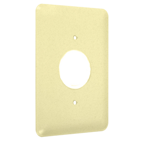1-Gang Metal Wallplate, Maxi, Single Receptacle 1.406 in. dia., Ivory Textured