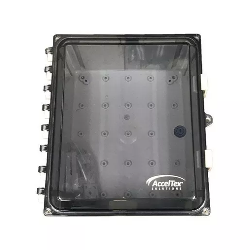 Image of ATS-00066 12x10x6 Polycarbonate Enclosure with Clear Door, Key Lock & 6 N-Style Holes