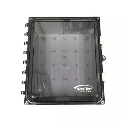 Image of ATS-00080 12x10x6 Polycarbonate Enclosure with Clear Door, Latch Lock & 6 N-Style Holes