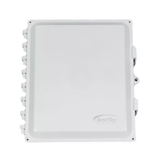 Image of ATS-00244 14x12x6 Polycarbonate Enclosure with Solid Door, Latch Lock & 4 RPSMA Holes