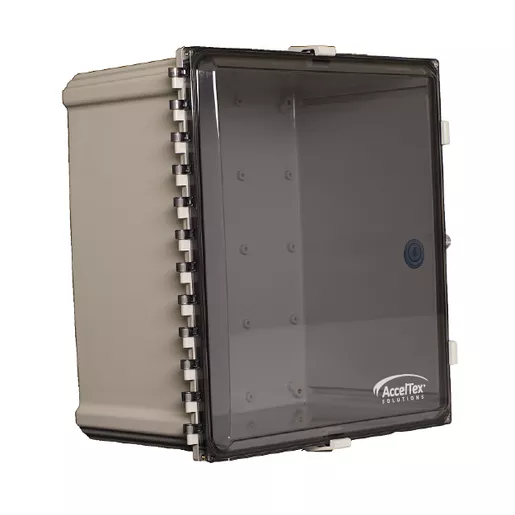 Image of ATS-00337 18x16x10 Nonconfigured Polycarbonate Enclosure with Clear Door & Key Lock