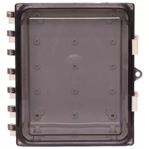 Image of ATS-00045 10x8x4 Polycarbonate Enclosure with Clear Door, Latch Lock and No Holes