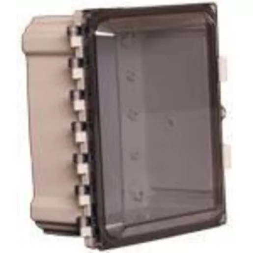 Image of ATS-00469 8x6x4 Polycarbonate Enclosure with Clear Door, Key Lock and No Holes