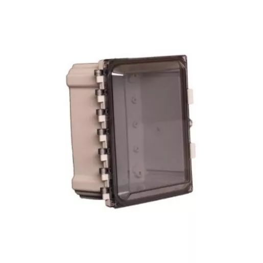 Image of ATS-00470 8x6x4 Polycarbonate Enclosure with Clear Door, Latch Lock and Cord Grip