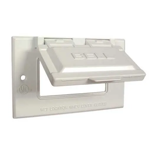 Image of 5101-6 1-Gang Weatherproof Cover, Horizontal, GFCI, White, Carded