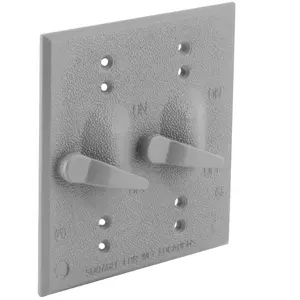 Image of 5125-0 2-Gang Weatherproof Cover, 2-Toggle, Gray