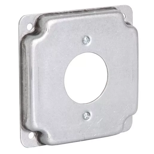 Image of 812C 4 in. Square Cover, Exposed Work, 1.62 in. dia. 20A Receptacle