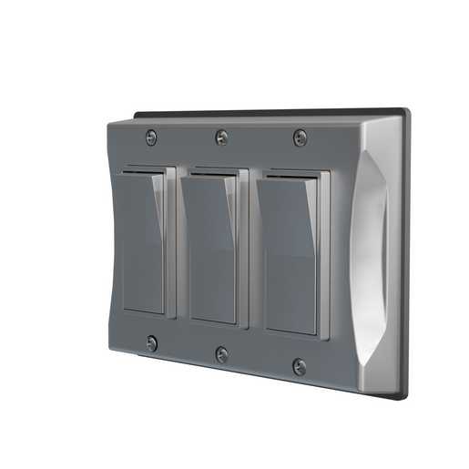 Outdoor Comforts® 3-Gang Weatherproof Cover, Vertical, Decorator, Gray ...