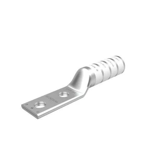 Image of YA302NT38 YA302NT38, Compression Terminal, 300 kcmil Cu, 2-Hole, 3/8" Stud, 1" Spacing, Long Barrel, Narrow Tongue