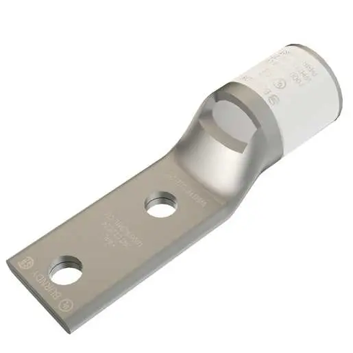 Image of YA44L2NTC12E24 YA44L2NTC12E24, Compression Terminal, 1000 kcmil Cu, 2-Hole, 1/2" Stud, 1.85" Spacing, Narrow Tongue