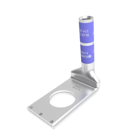 Image of YA6CN90 YA6CN90, Compression Terminal, #6 AWG Cu, 1-Hole, 1/2" Stud, Long Barrel, 90 Degree