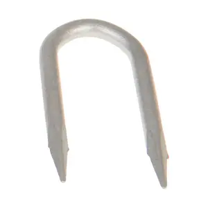 Image of C2050230 ROLLED DIAMOND POINT STAPLE, 2-1/2in LENGTH x 1-1/16in ID x 3/16in WIRE DIA. w/COPPER COATED FINISH