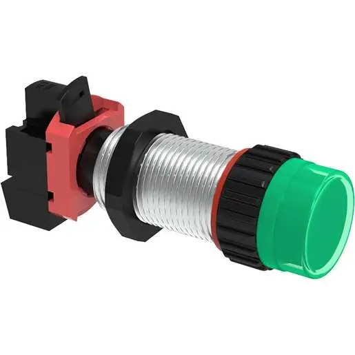 Image of GZB3-G23 GZ Series - PilotLight, Green with Lamp Holder & Lamp 120V AC/DC - Long Length 40mm, 3/4 NPSM