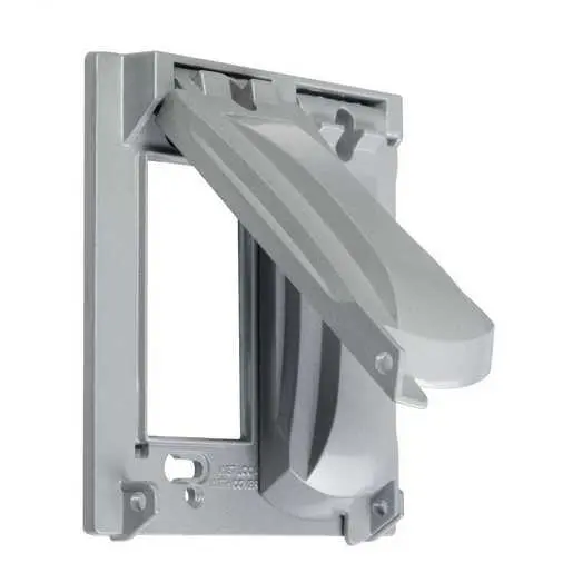 Image of MX2050S 2-Gang Flip Weatherproof Cover, Vertical/Horizontal, 2-Device, 25-in-1, Gray