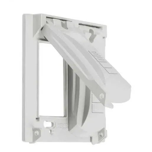 Image of MX2050WH 2-Gang Flip Weatherproof Cover, Vertical/Horizontal, 2-Device, 25-in-1, White