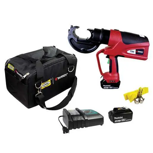 Image of PAT750LIPB PATRIOT® 12-Ton C-Head Battery Crimper, Hydraulic Self-Contained, (2) 3.0Ah 18V Li-ion Batteries, 120V-AC Charger, Nylon Pro Bag