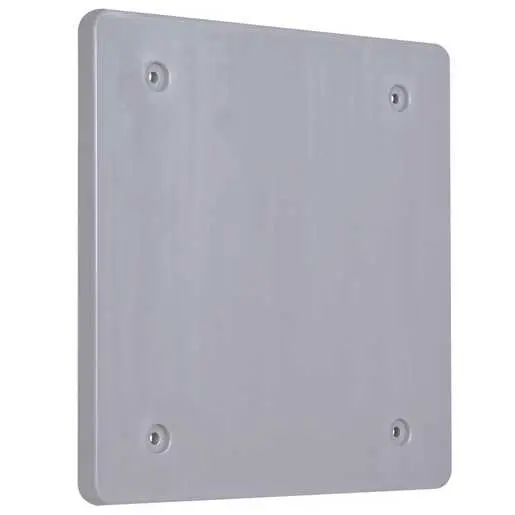 Image of PBC200GY 2-Gang Weatherproof Cover, Plastic, Blank, Gray