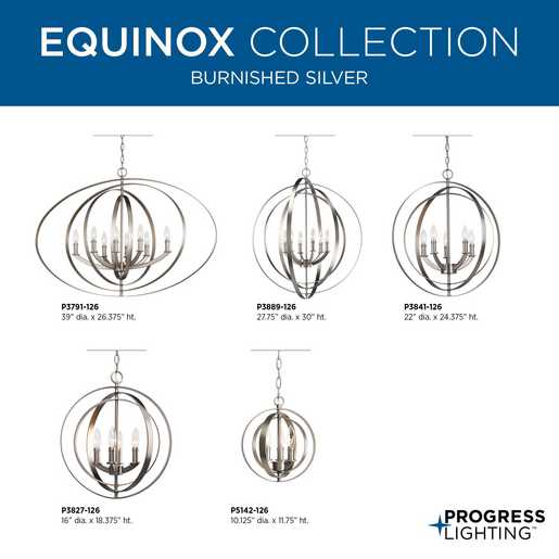 Equinox Collection Three-Light Burnished Silver New Traditional
