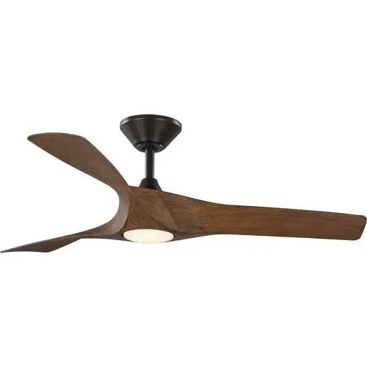 Image of P250060-179-30 Ryne Collection 52" 3-Blade Woodgrain LED Transitional Indoor/Outdoor DC Ceiling Fan