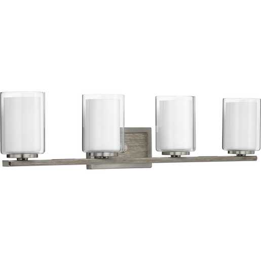 Mast Collection Four Light Brushed, Four Light Vanity Brushed Nickel