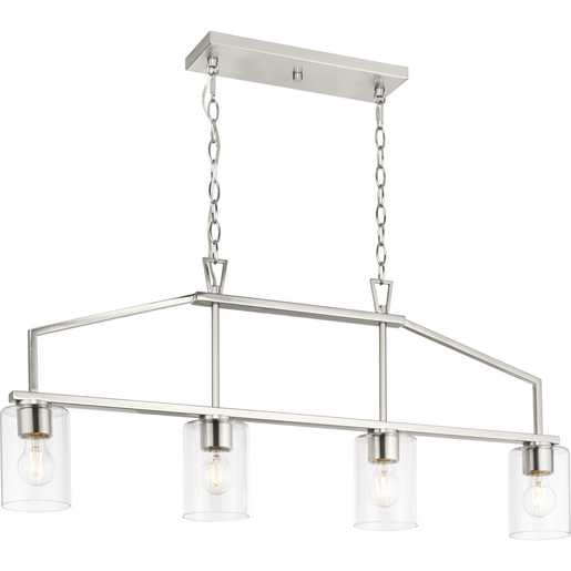 Goodwin Collection Four-Light Brushed Nickel Modern Farmhouse Island ...