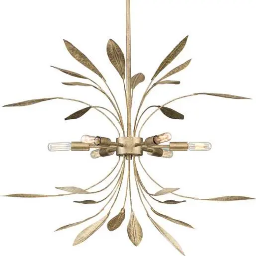 Image of P500415-168 Mariposa Collection Six-Light Antique Gold Hanging Pendant Light