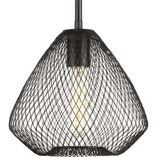 Mesh Collection One Light Antique Bronze Farmhouse Pendant P5337 20 Progress Lighting Mesh Collection One Light Antique, Farmhouse Pendant Light