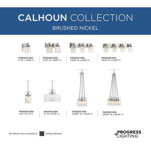 Calhoun Collection OneLight Pendant P500152009 Progress Lighting