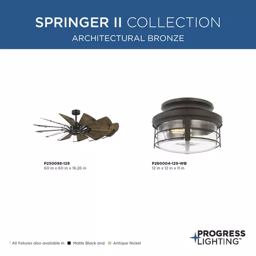 Springer II Collection 60-in Twelve-Blade Architectural Bronze