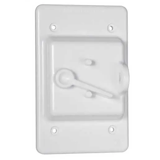 Image of PTC100WH 1-Gang Weatherproof Cover, Plastic, Toggle, White