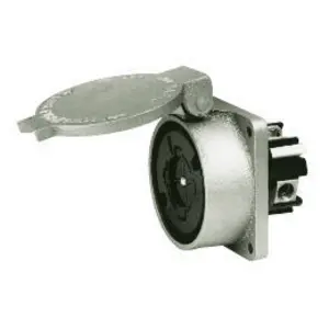 Image of 26410 Locking Devices, Bryant Power Interrupting, Industrial, Receptacle, 60A 600V AC, 3-Pole 4-Wire Grounding, Non-NEMA, Screw Terminal, Cast Aluminum