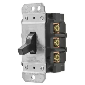 Image of 30003D Switches and Lighting Controls, Industrial Grade, Toggle Switches, Motor Disconnects, Three Pole, 30A 600V AC, Side Wired Only, Black