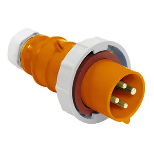 Image of 420P12W Heavy Duty Products, IEC Pin and Sleeve Devices, Industrial Grade, Male Plug, 20A 125/250V, 3-Pole 4-Wire Grounding, Screw Terminals, Watertight