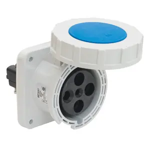 Image of 460R9W Heavy Duty Products, IEC Pin and Sleeve Devices, Industrial Grade, Female Receptacle, 60A 3-Phase Delta 250V AC, Screw Terminals, Watertight