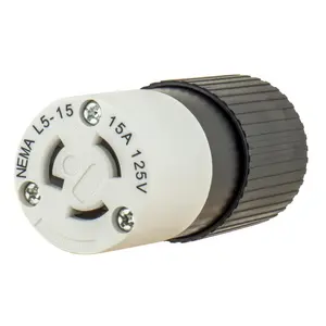 Image of 4732NCB Locking Devices, Locking Devices, Industrial, Female Connector Body, 15A 125V, 2-Pole 3-Wire Grounding, L5-15R, Screw Terminal, Black