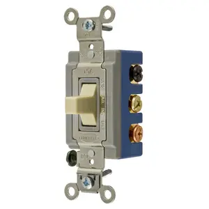 Image of 4825I Industrial Grade, Toggle Switches, General Purpose AC, Double Pole-Double Throw Center Off, 15A 120/277V AC, Back and Side Wired