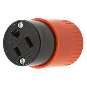 Image of 5159HVO Straight Blade Devices, HI-VIS, Commercial Grade, Female Connector, Straight, 2-Pole 3-Wire Grounding, 15A 125V, 5-15R, Hi-Visibility Orange