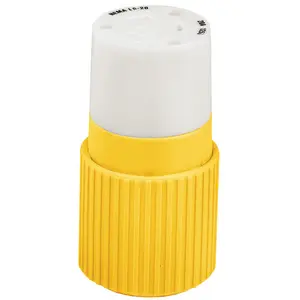 Image of 70520NCCR Locking Devices, Marine Grade, Female Connector Body, 20A 125V, 2-Pole 3-Wire Grounding, L5-20R, Screw Terminal, Yellow, Corrosion Resistant