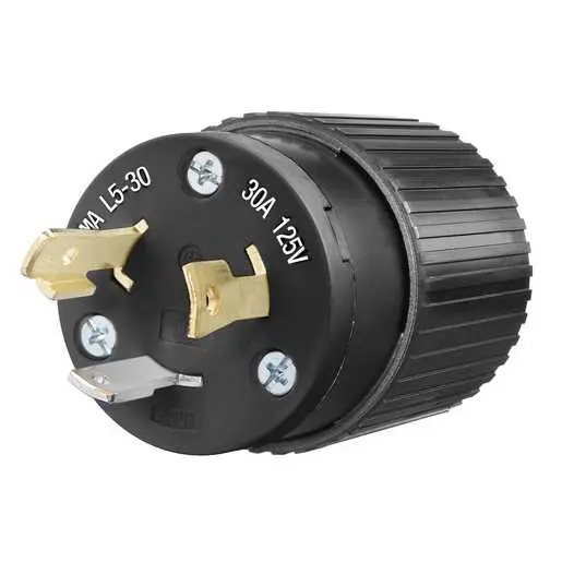 Image of 70530NPB Locking Devices, Industrial, Male Plug, 30A 125V, 2-Pole 3-Wire Grounding, L5-30P, Screw Terminal, Black