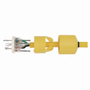 Image of 70530NPCR Locking Devices, Marine Grade, Male Plug, 30A 125V, 2-Pole 3-Wire Grounding, L5-30P, Screw Terminal, Yellow, Corrosion Resistant