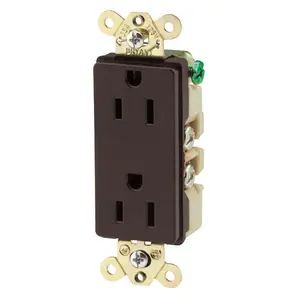 Image of 9252 Straight Blade Devices, Receptacles, Duplex, Decorator Commercial/Industrial Grade, 15A 125V, 2-Pole 3-Wire Grounding, 5-15R, Back and Side Wired