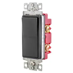 Image of 9904BLK Industrial Grade Fashion Series, Rocker Switches, General Purpose AC, Three Way, 20A 120/277V AC, Back and Side Wired