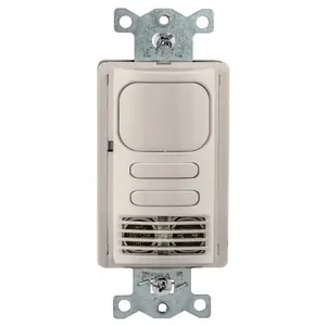 Image of MSD2001LA2 Wall Switch, Occupancy or Vacancy, Dual Tech, 2 Relay, 1000 Square Feet, 800W Incandescent, 1000W Fluorescent @ 120V AC, 1800W Fluorescent @ 277V