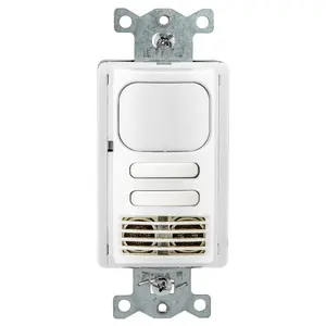 Image of MSD2001W2 Wall Switch, Occupancy or Vacancy, Dual Tech, 2 Relay, 1000 Square Feet, 800W Incandescent, 1000W Fluorescent @ 120V AC, 1800W Fluorescent @ 277V