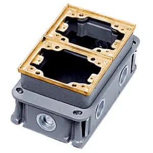 Image of B4233 2-Gang, Rectangular Cast Iron Box, Deep, Fully Adjustable, Brass Top