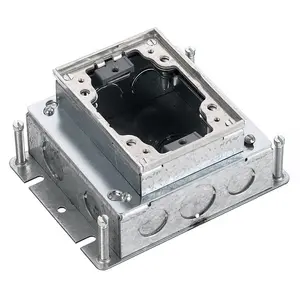 Image of BA2421 1-Gang, Rectangular, Galvanized Stamped Steel Box, Shallow, Fully Adjustable, Single Service, Aluminum Top