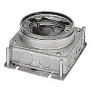 Image of BA2529 1-Gang, Round, Galvanized Stamped Steel Box, Shallow, Fully Adjustable, Single Service, Aluminum Top