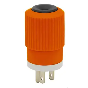 Image of BRY5266NPOR Straight Blade Devices, Male Plug, Heavy Duty, Industrial/Commercial Grade, Straight, 15A 125V, 2-Pole 3-Wire Grounding, 5-15P, Orange, Single Pack